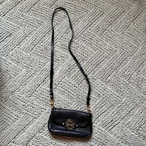 Black Leather Tory Burch Crossbody Bag